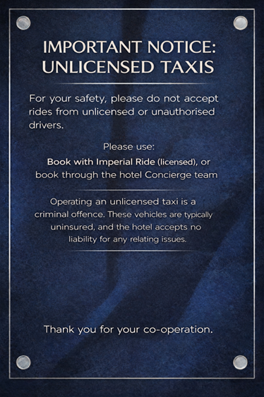 Hotel safety notice Hotel safety notice