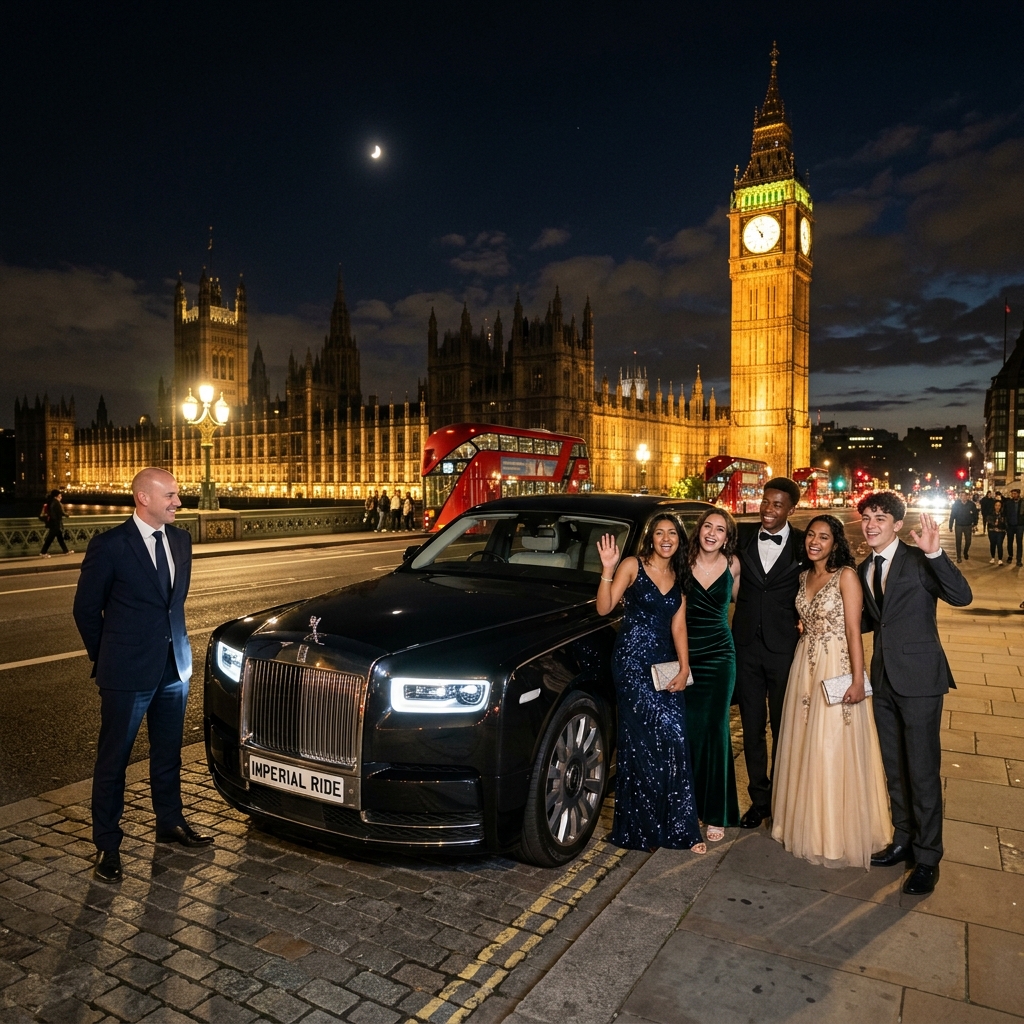 Prom Night Celebration with Luxury Car
